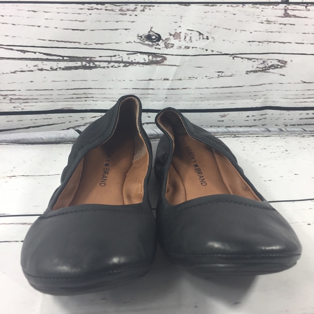 Luck Brand Emmie Flats size 8.5 Black ,brown shoe - Picture 4 of 5